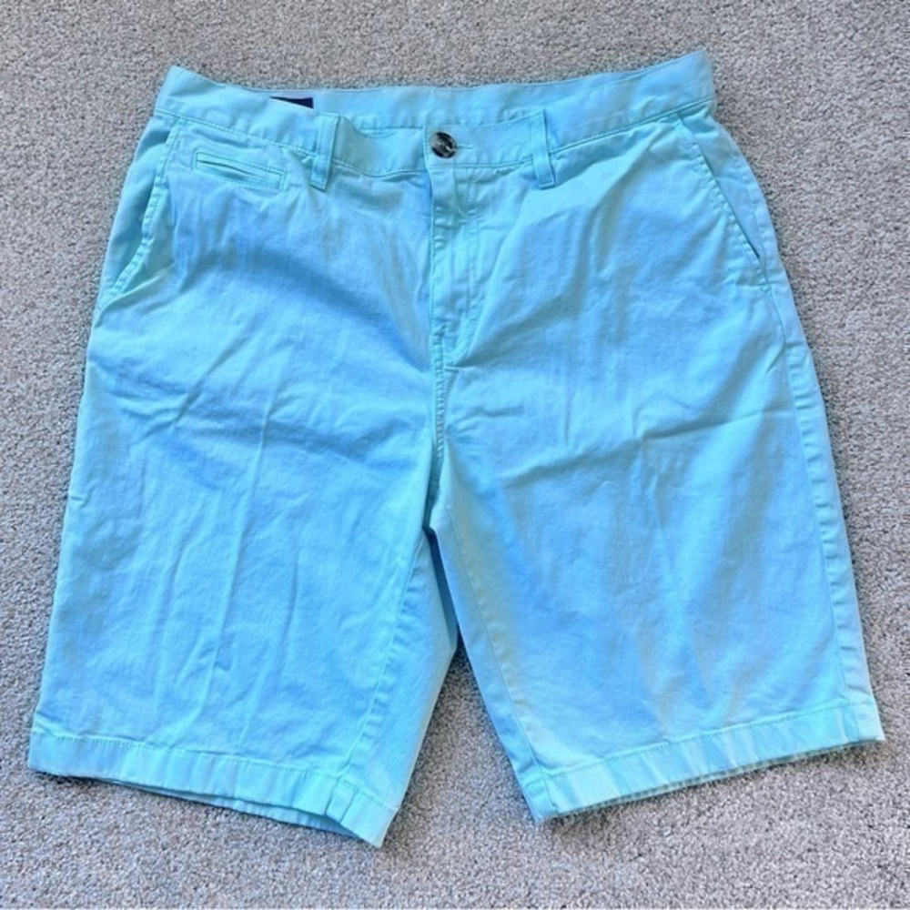 Wallin & Bros light blue flat front cotton shorts size 36